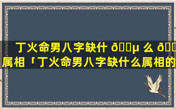 丁火命男八字缺什 🌵 么 🐎 属相「丁火命男八字缺什么属相的人」